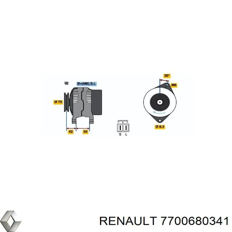 7700680341 Renault (RVI) sensor tps