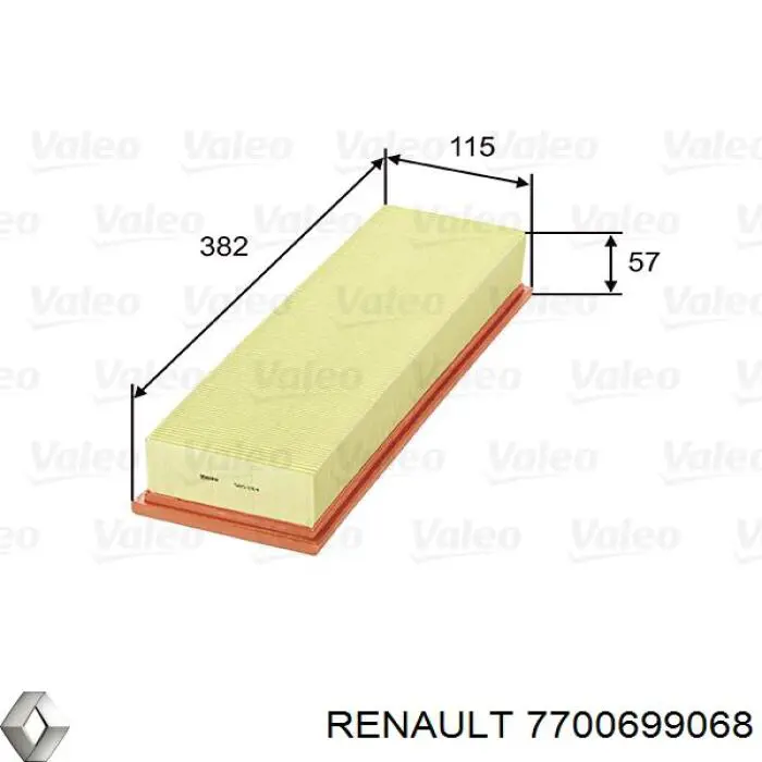 7700699068 Renault (RVI) filtro de aire