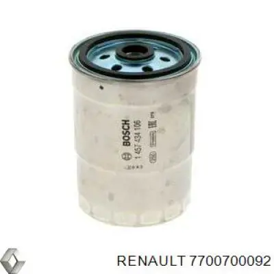 7700700092 Renault (RVI) filtro combustible