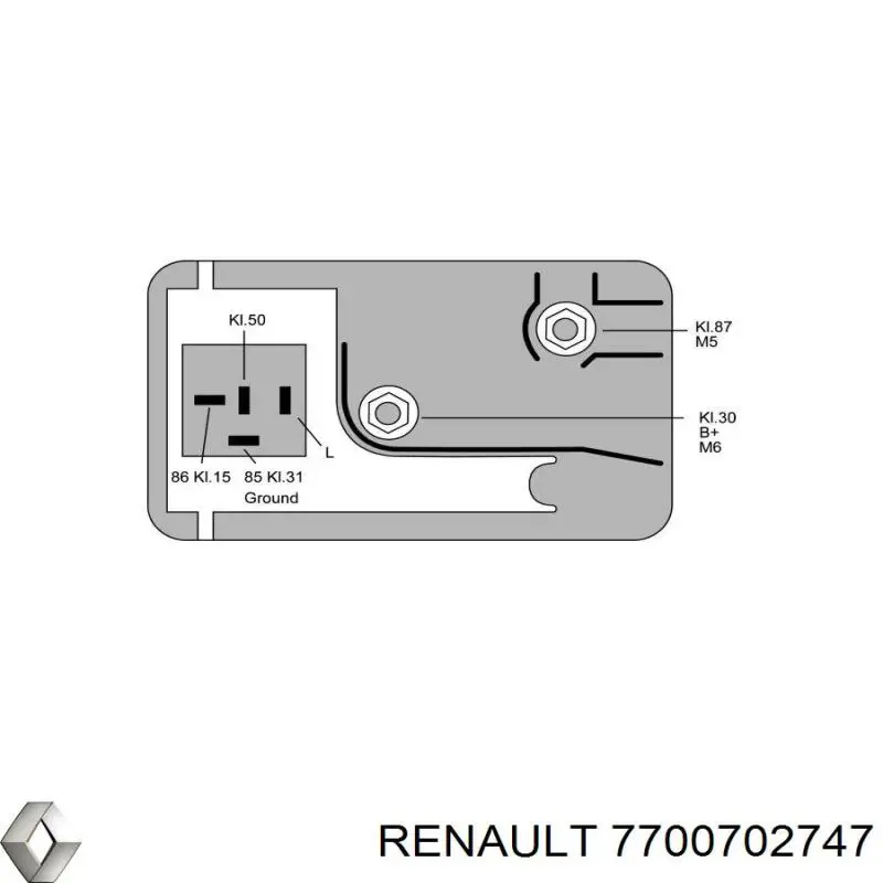 Relé de bujía de precalentamiento Renault 21 S48
