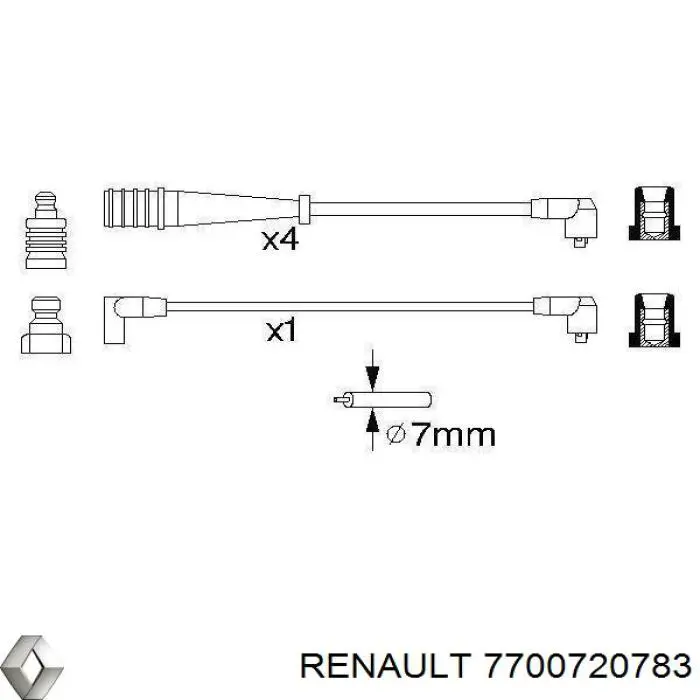 7700720783 Renault (RVI) juego de cables de encendido