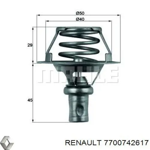 7700742617 Renault (RVI) termostato