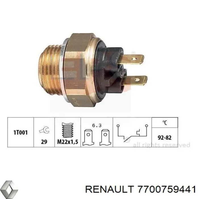 Sensor de temperatura 0855957600 Renault (RVI)