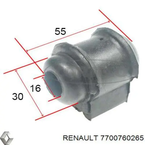 7700760265 Renault (RVI) casquillo de barra estabilizadora delantera