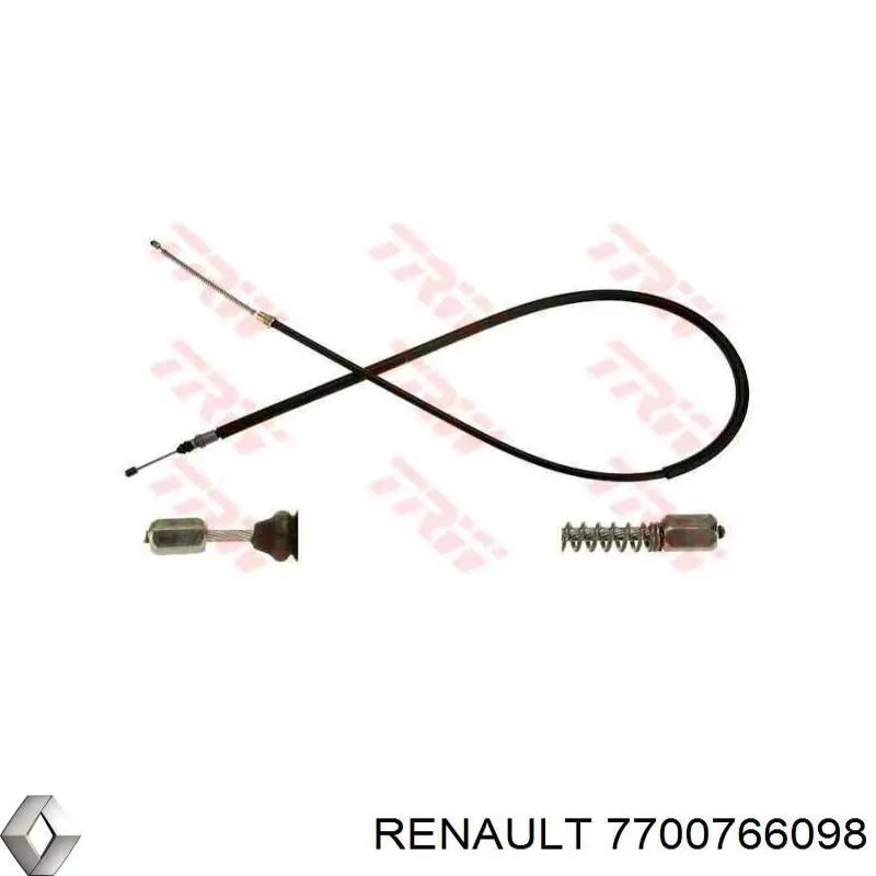 7700766098 Renault (RVI) cable de freno de mano trasero derecho/izquierdo