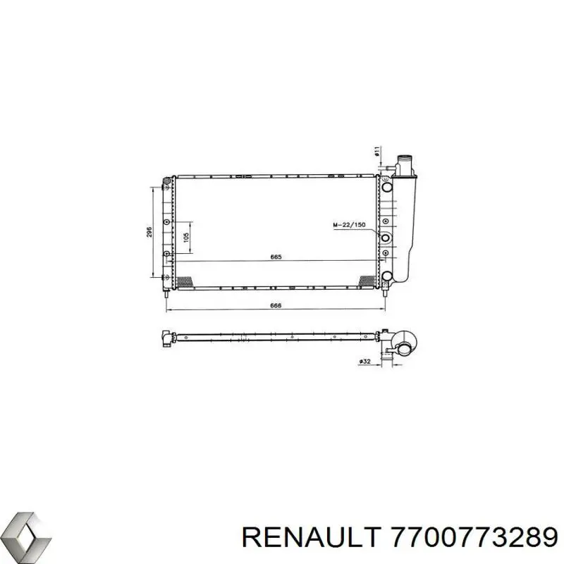 7700773289 Renault (RVI) radiador refrigeración del motor