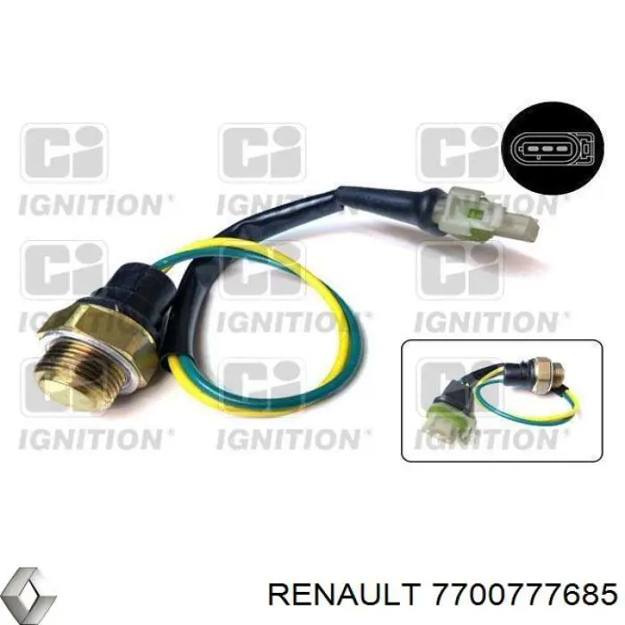7700777685 Renault (RVI) sensor, temperatura del refrigerante (encendido el ventilador del radiador)