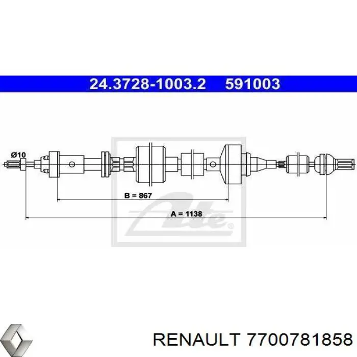 Cable embrague para Renault 21 (B48)
