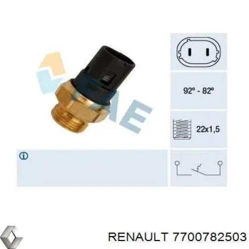 Sensor de temperatura  Renault (RVI) 7700782503 precio, desde 15,29 EUR
