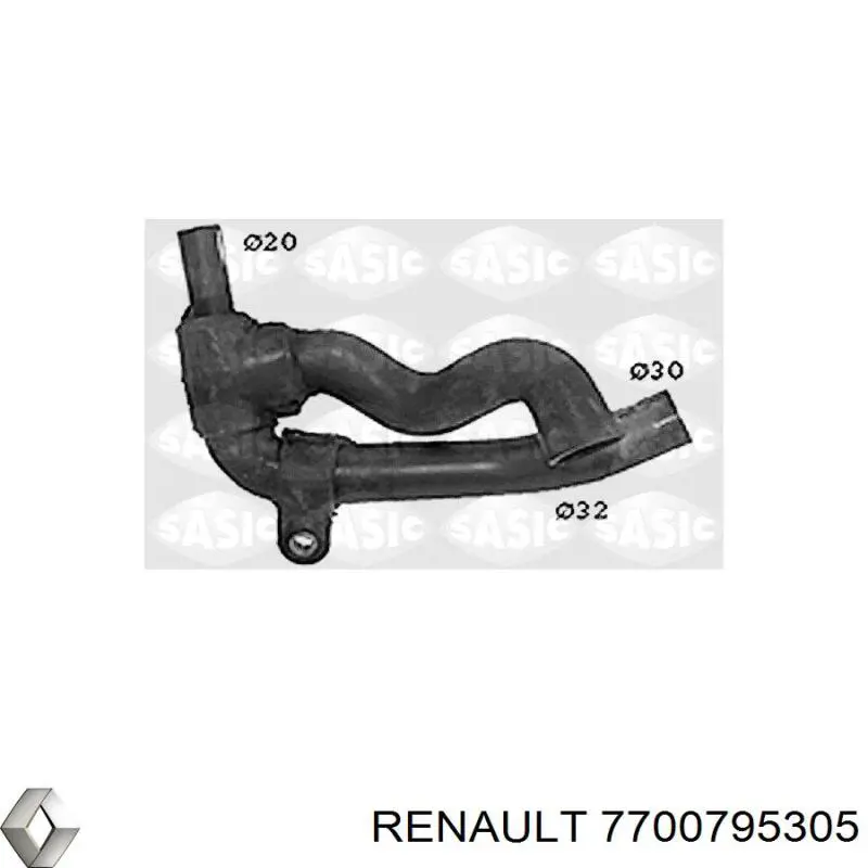7700795305 Renault (RVI) manguera refrigerante para radiador inferiora