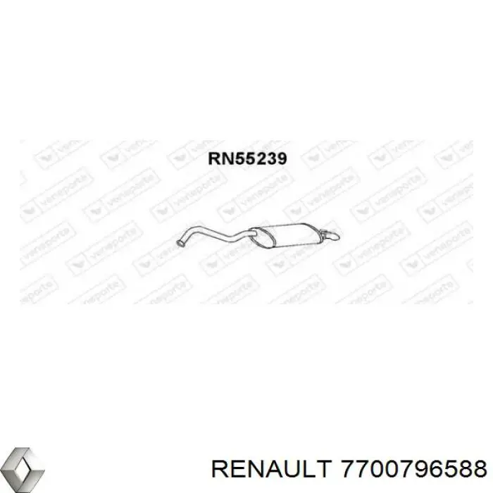 Comprar 7700796588 Renault (RVI) Silenciador trasero
