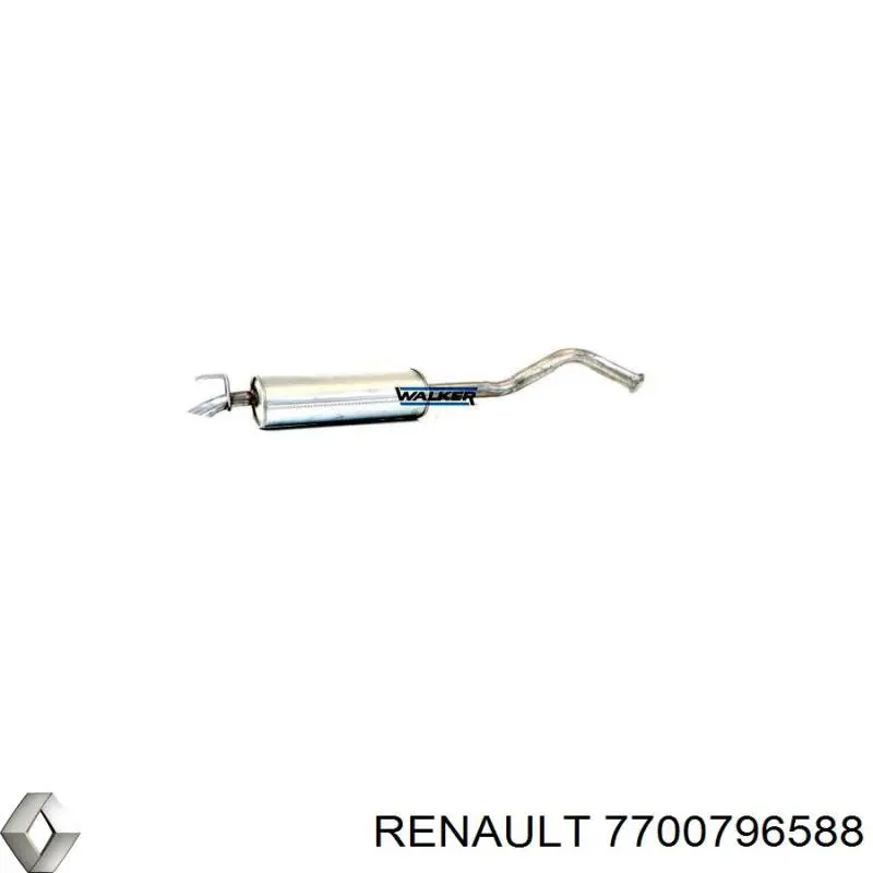 Silenciador trasero 7700796588 Renault (RVI)