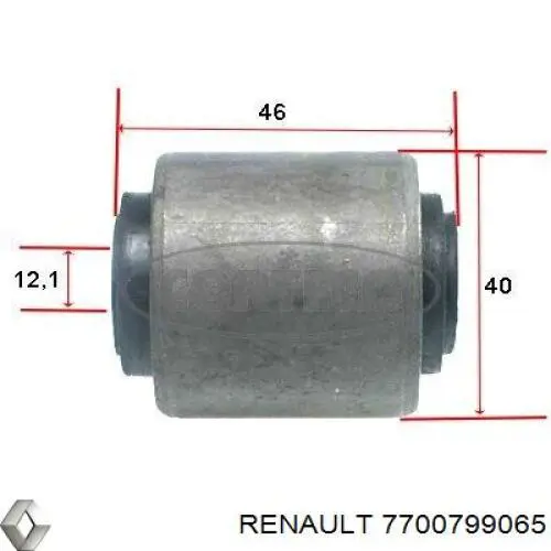 Silentblock del brazo de suspensión 7700799065 Renault (RVI)