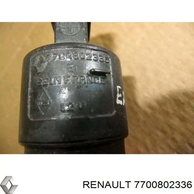 Bomba de agua limpiaparabrisas, delantera Renault (RVI) 7700802336 precio, desde 8,58 EUR