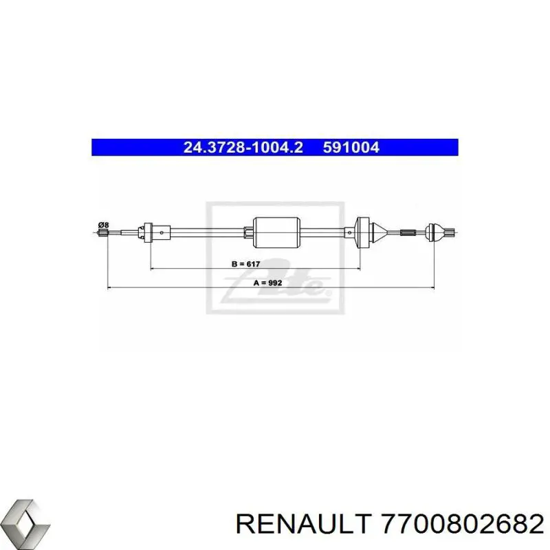 7700802682 Renault (RVI) cable de embrague