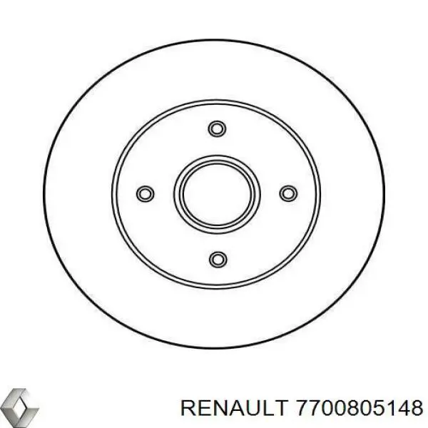7700805148 Renault (RVI) disco de freno trasero