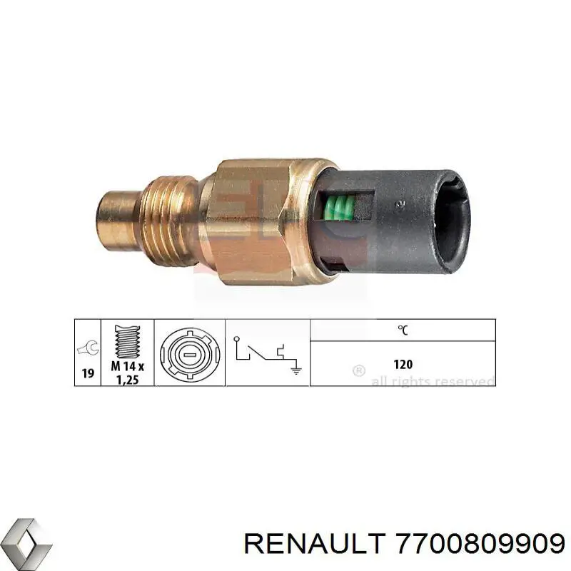 7700809909 Renault (RVI) sensor de temperatura del refrigerante