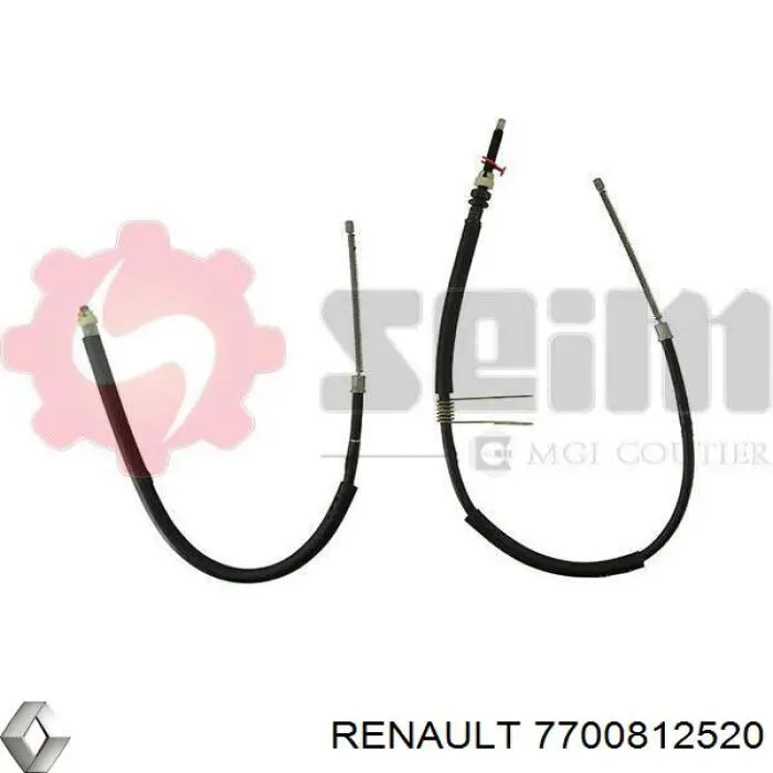 7700812520 Renault (RVI) cable de freno de mano trasero izquierdo
