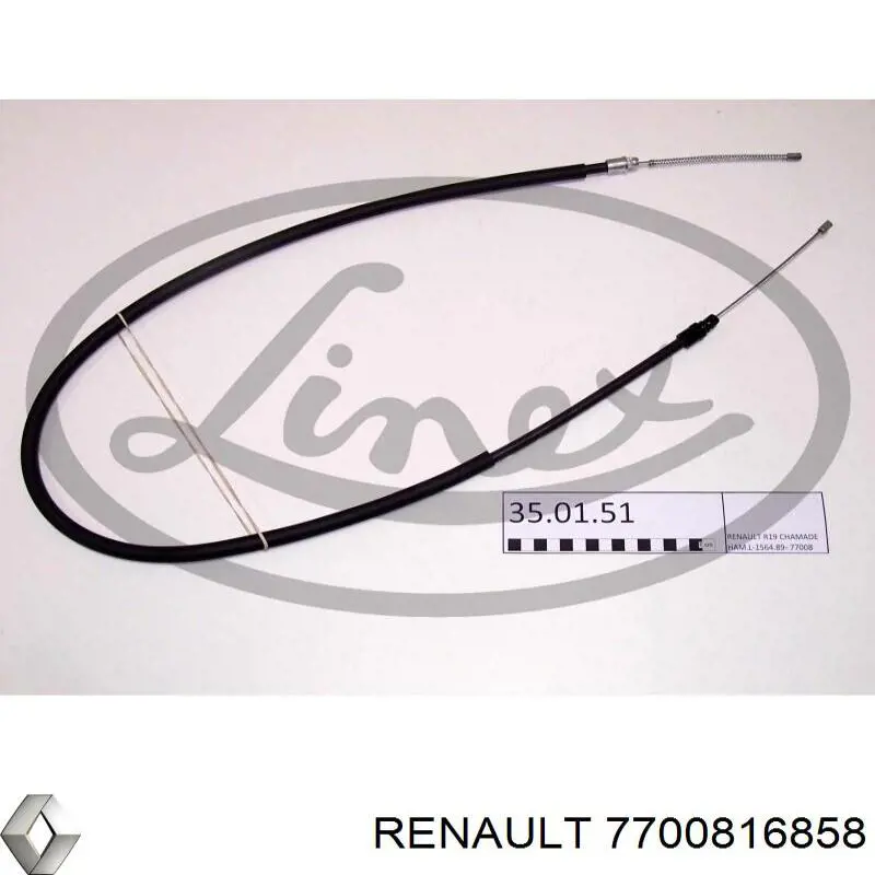 7700816858 Renault (RVI) cable de freno de mano trasero derecho/izquierdo