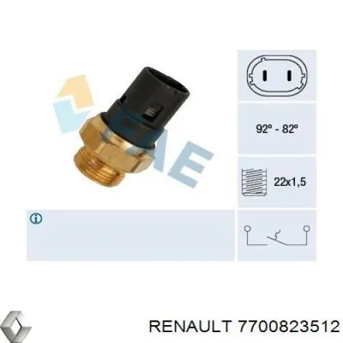 Comprar 7700786460 Renault (RVI) Sensor de temperatura del refrigerante, salpicadero