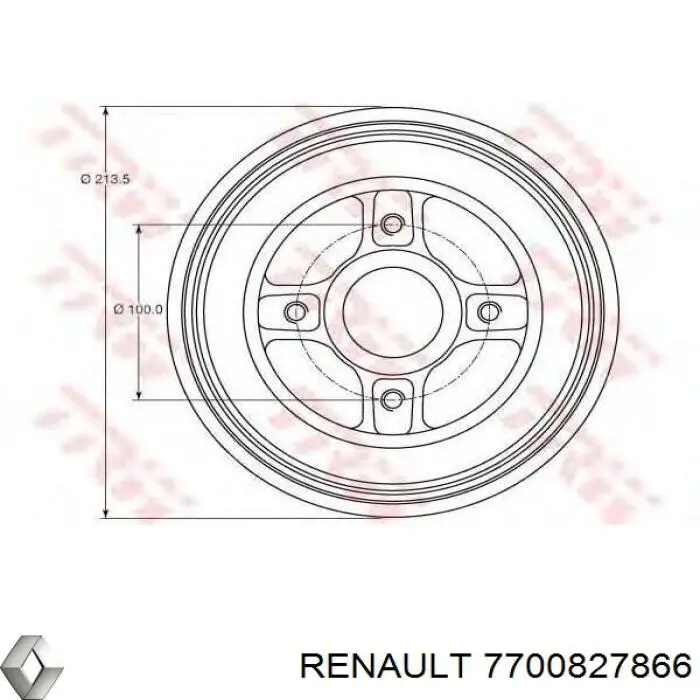 Tambor de freno trasero Renault (RVI) 7700827866 precio, desde 66,95 EUR