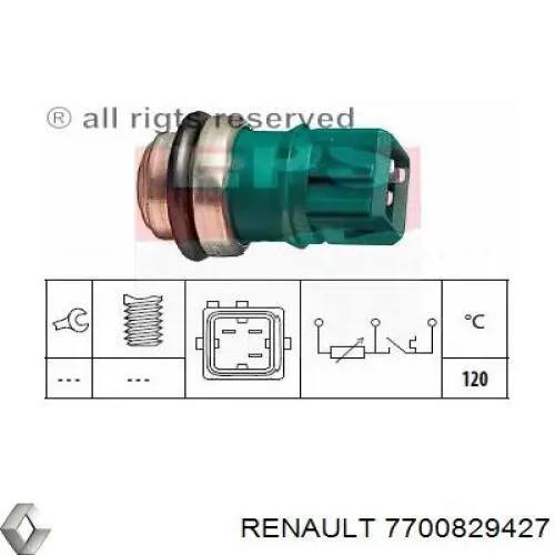 7700829427 Renault (RVI) sensor de temperatura del refrigerante