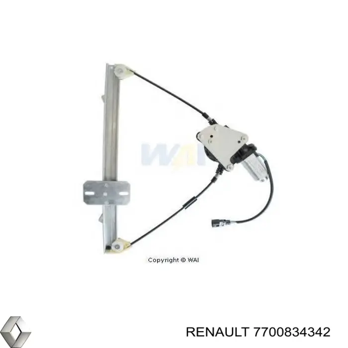 Comprar 7700834342 Renault (RVI) Mecanismo de elevalunas de la puerta trasera derecha