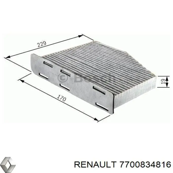 7700834816 Renault (RVI) filtro de habitáculo