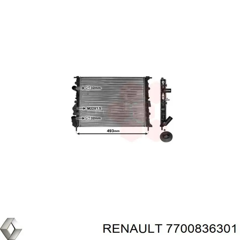 Água radiador Renault (RVI) 7700836301 precio, desde 38,72 EUR