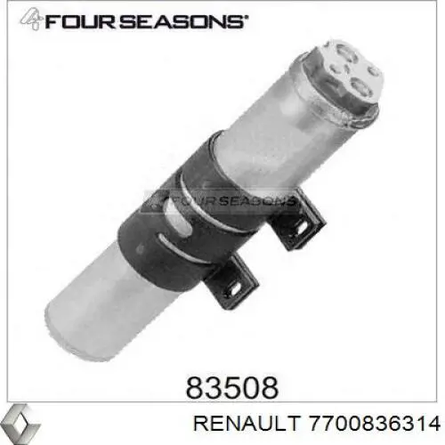 Filtro deshidratador 7700836314 Renault (RVI)