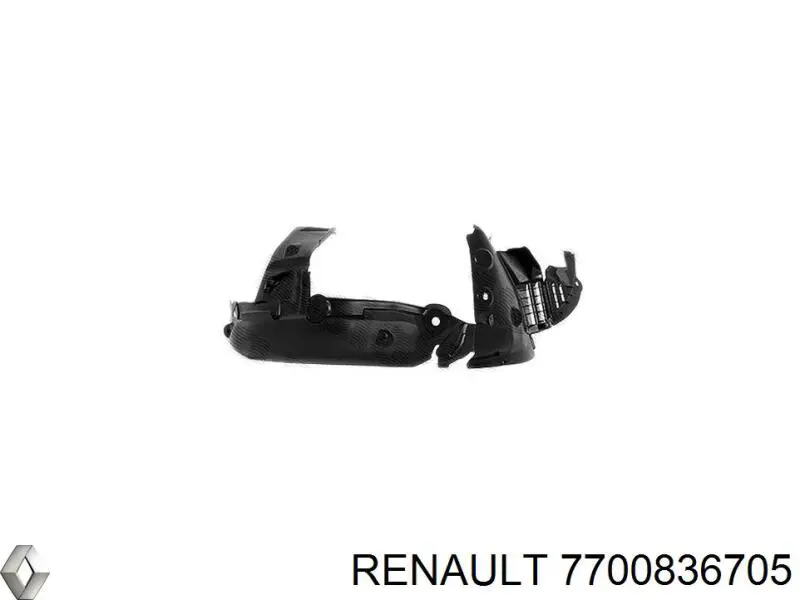 7700836705 Renault (RVI) guardabarros interior, aleta delantera, derecho delantero