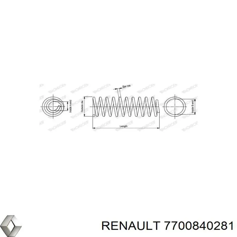 7700840281 Renault (RVI) muelle de suspensión eje delantero