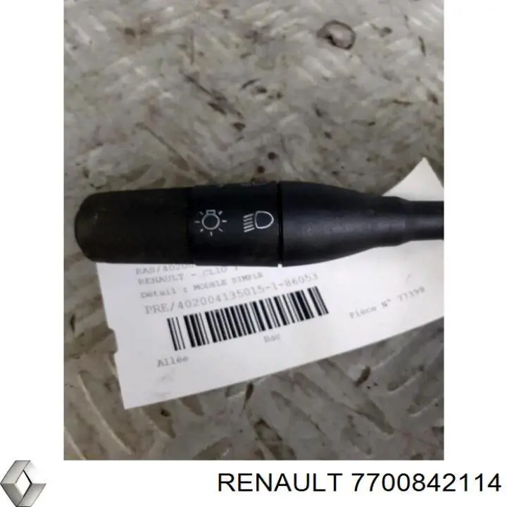 Conmutador izquierdo de la columna de dirección Renault (RVI) 7700842114 precio, desde 37,75 EUR