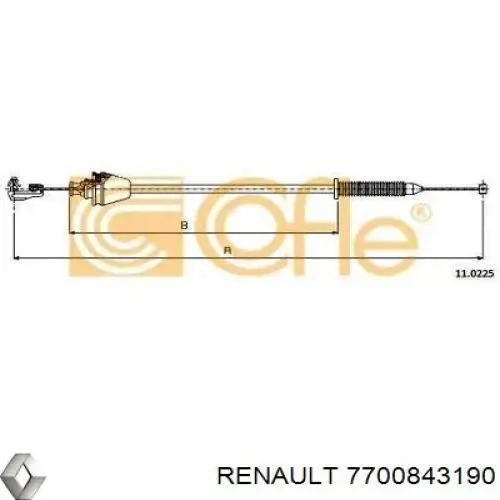 Cable del acelerador Renault (RVI) 7700843190 precio, desde 8,39 EUR
