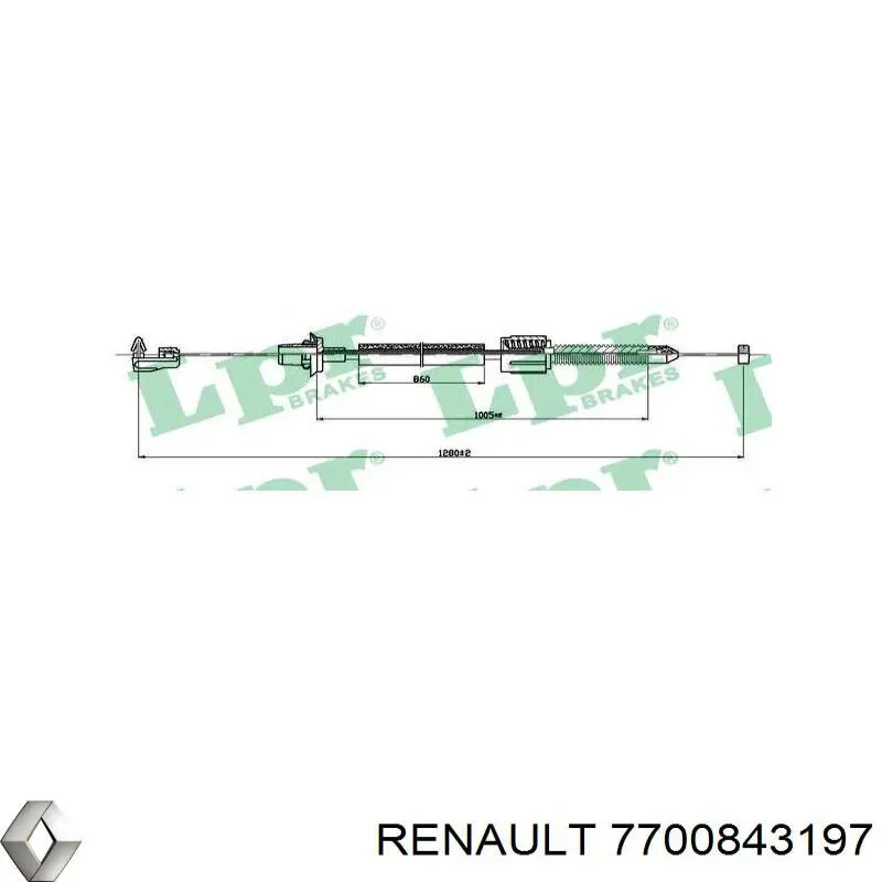 7700843197 Renault (RVI) silga de acelerador