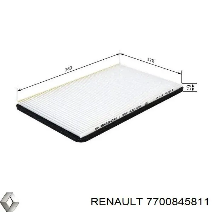 7700845811 Renault (RVI) filtro habitáculo