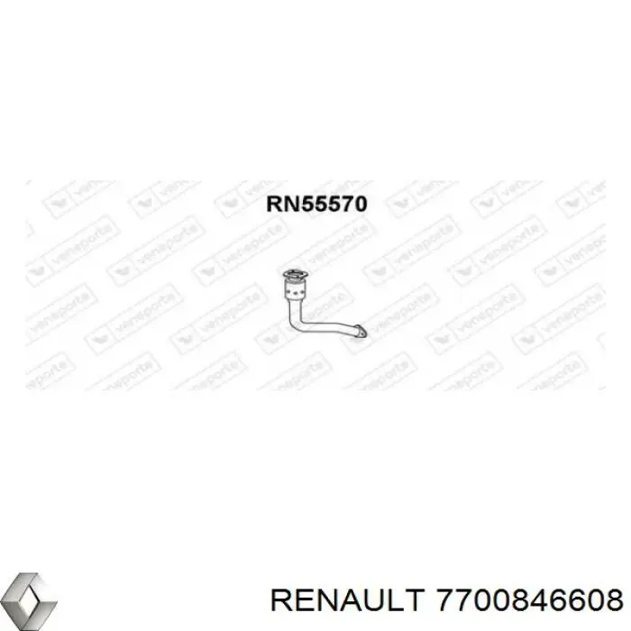 7700846608 Renault (RVI) tubo de admisión del silenciador de escape delantero
