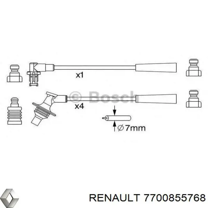 Cables de bujías 7700855768 Renault (RVI)