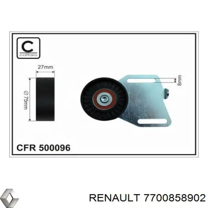 Comprar 7700858902 Renault (RVI) Tensor de correa poli V 