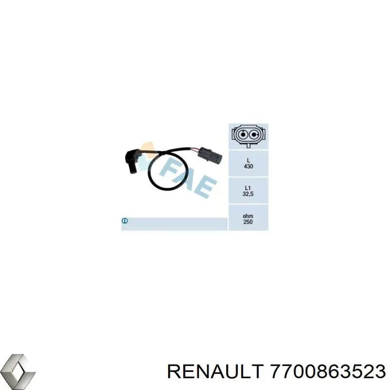 7700863523 Renault (RVI) sensor de cigüeñal