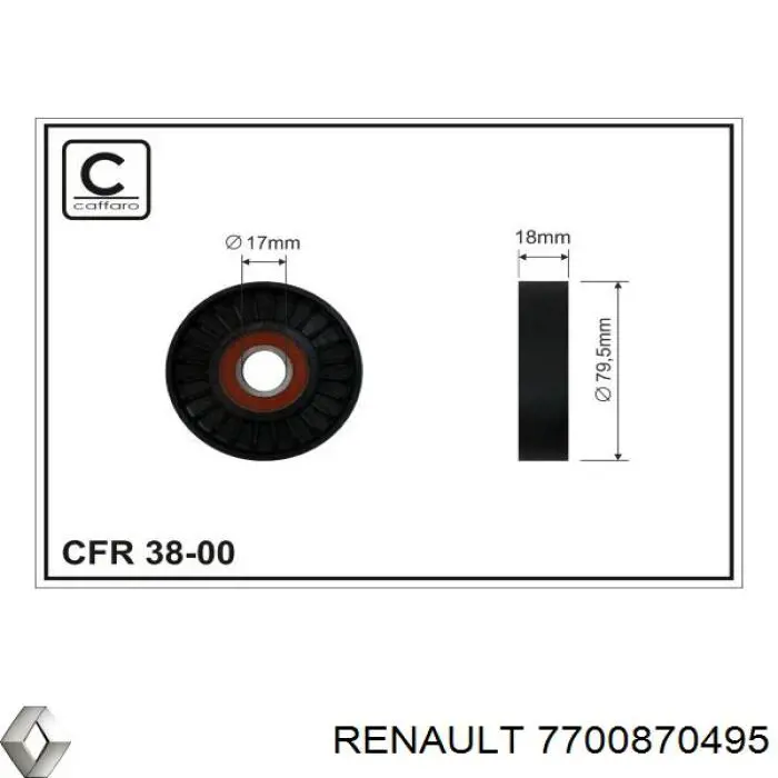 Tensor de la correa trapecial Renault (RVI) 7700870495 precio, desde 17,54 EUR