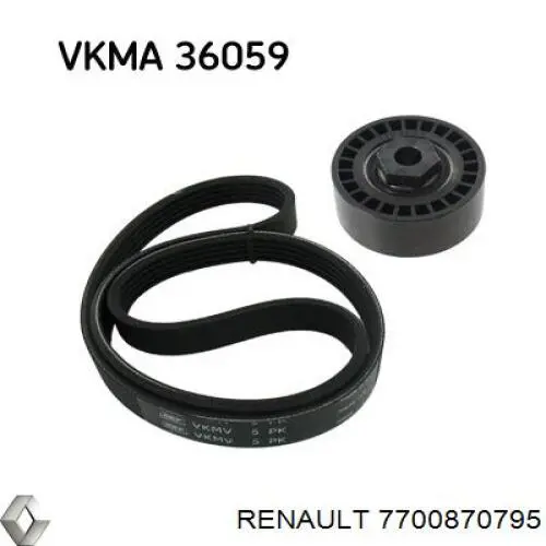 Comprar 7700870795 Renault (RVI) Polea tensora, correa poli V