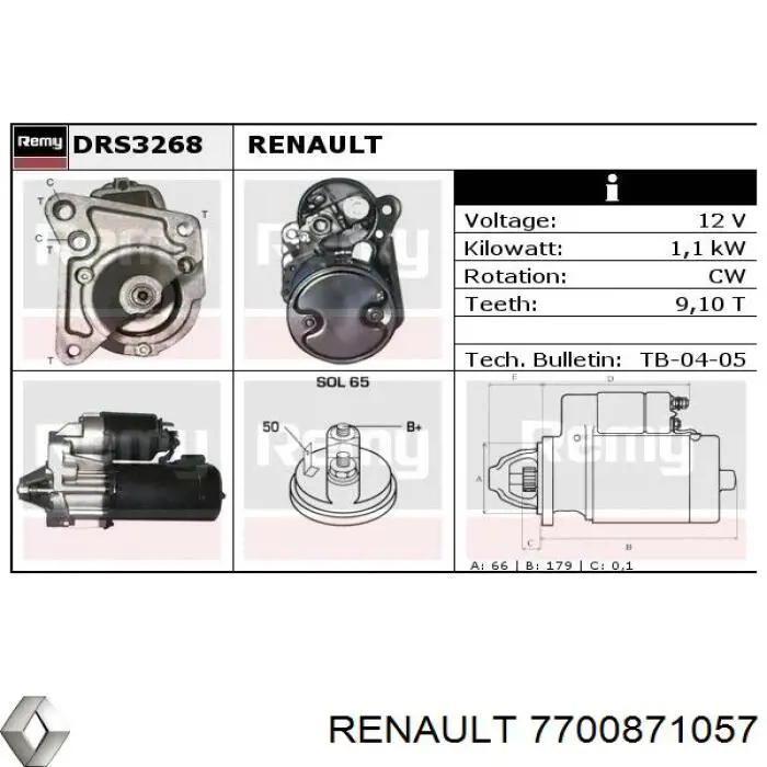 7700871057 Renault (RVI) Arranque motores