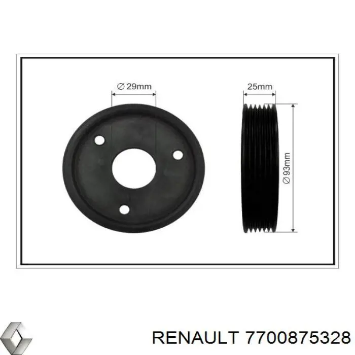 Comprar 7700875328 Renault (RVI) Polea de la bomba de dirección asistida