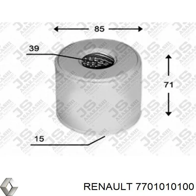 7701010100 Renault (RVI) filtro combustible