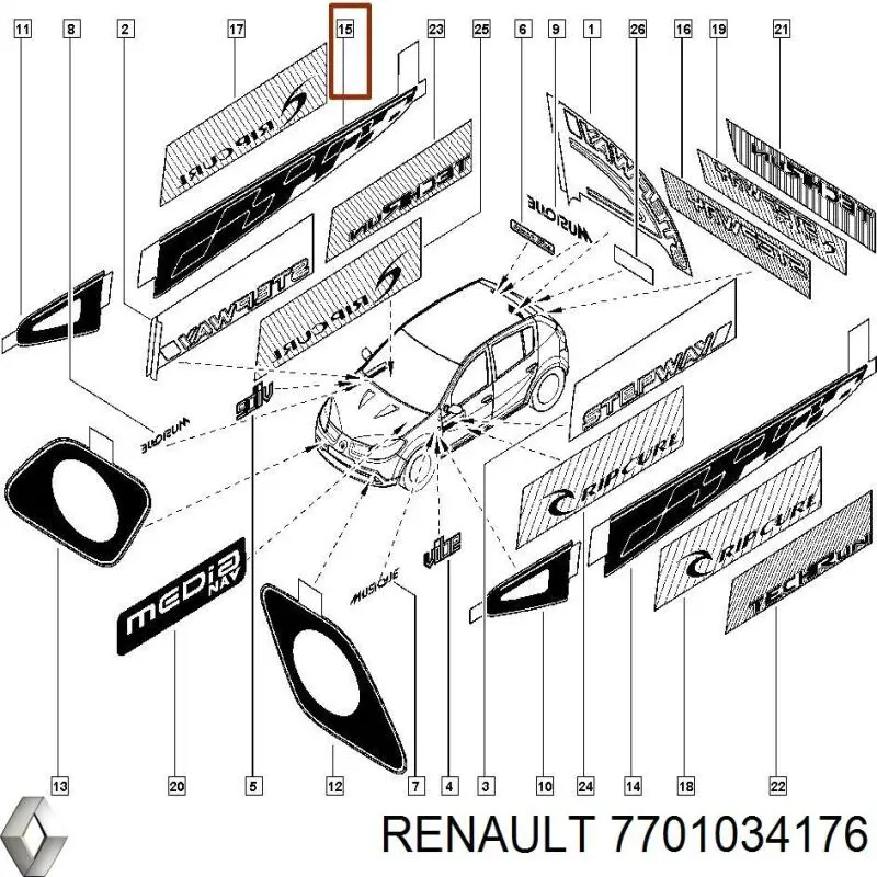 7701034176 Renault (RVI) piloto intermitente izquierdo