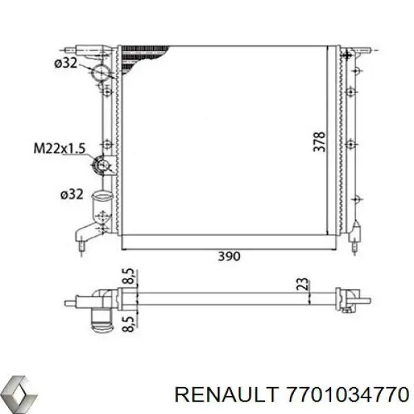 7701034770 Renault (RVI) radiador