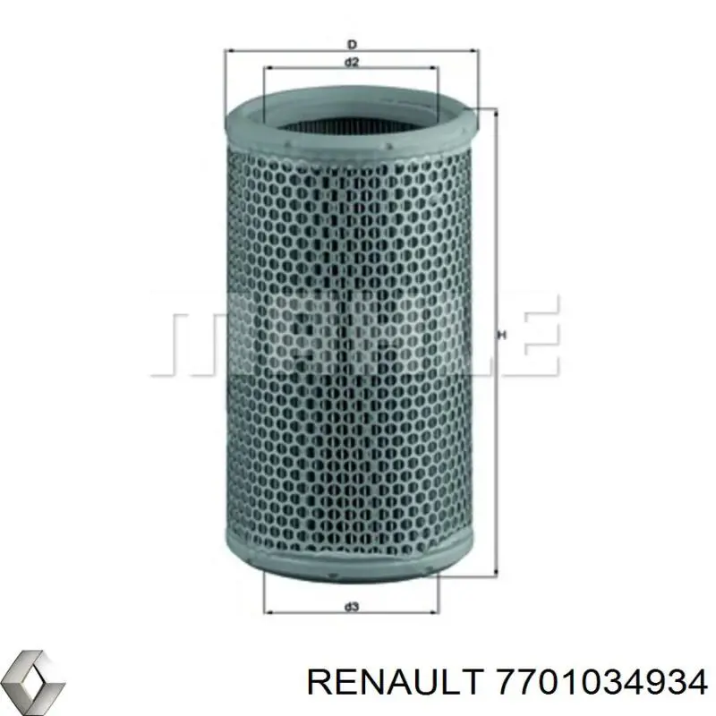 7701034934 Renault (RVI) filtro de aire