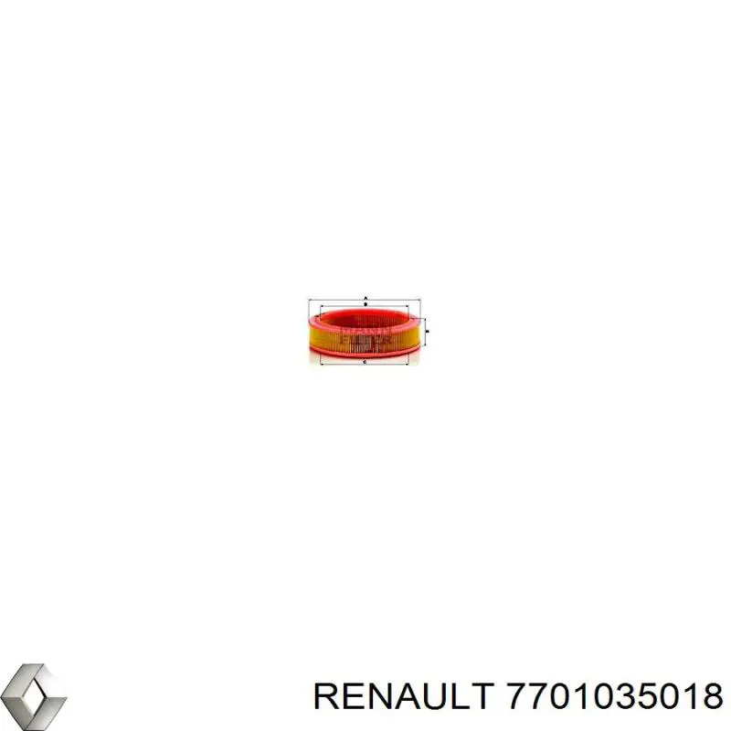 7701035018 Renault (RVI) Filtro de aire de motor
