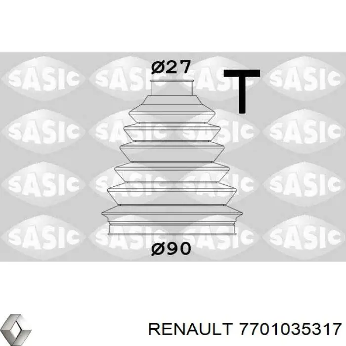 7701035317 Renault (RVI) fuelle, árbol de transmisión delantero exterior